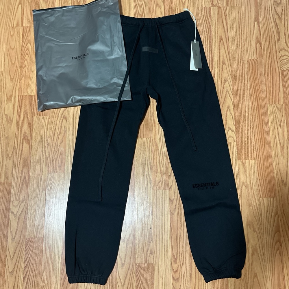 Essentials Jet Black Joggers